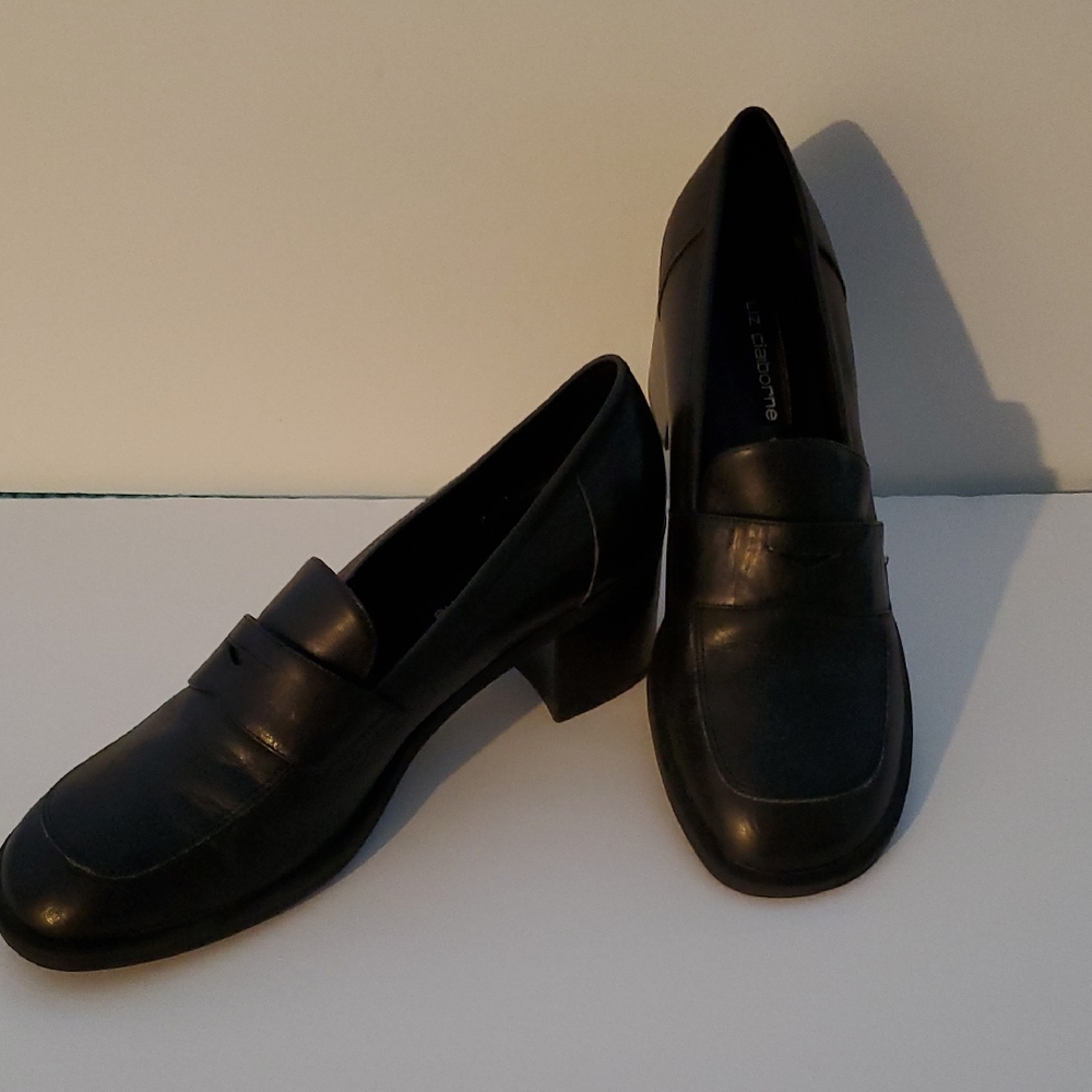 Liz Claiborne Classic Black Leather Loafers Woman's Size 10M